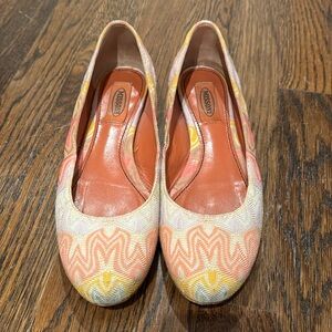 Missoni Embroidered Flats Sz 38 7.5 pastels